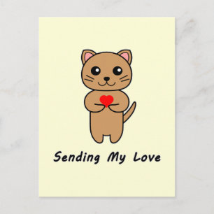 Meine Liebe senden - Gelber Hintergrund (Vertikal) Postkarte