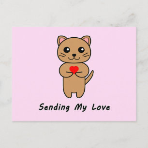 Meine Liebe senden - Rosa Hintergrund Postkarte