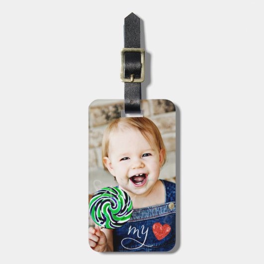 Meine Liebe Sweet Foto Gepäckmarke Gepäckanhänger (Vorderseite vertikal)