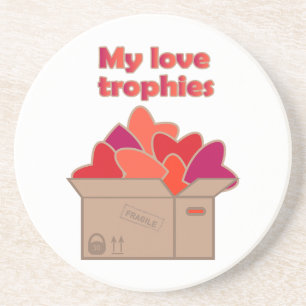 Meine Liebe-Trophäen in Schachtel voller Valentinh Getränkeuntersetzer