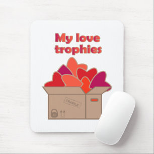 Meine Liebe-Trophäen in Schachtel voller Valentinh Mousepad