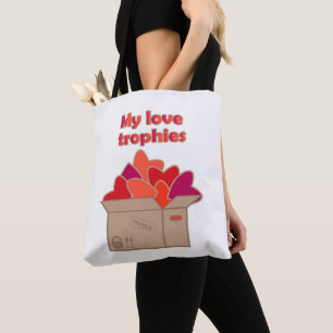 Meine Liebe-Trophäen in Schachtel voller Valentinh Tasche