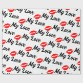 Meine Liebe und Küsse Geschenkpapier (Flach)