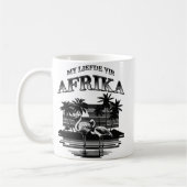 Meine Liebe zu Afrika (Afrikaans) Kaffeetasse (Links)