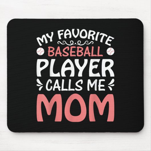 Meine Lieblings-Baseball-Player-Mama Funny Mütter Mousepad (Vorne)