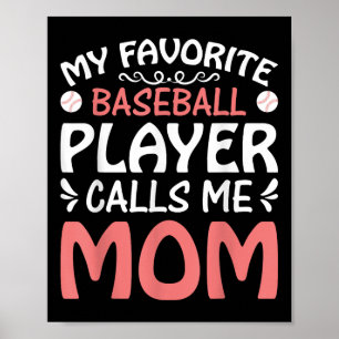 Meine Lieblings-Baseball-Player-Mama Funny Mütter Poster