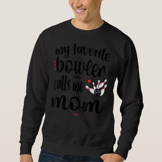 Meine Lieblings-Bowler nennt mich Bowling Mama Bow Sweatshirt (Vorderseite)