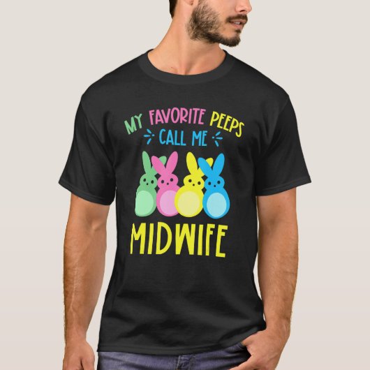 Meine Lieblings-Bunnies nennen mich Midfrau Happy T-Shirt (Vorderseite)