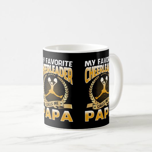 Meine Lieblings-Cheerleader nennt mich Papa Cheerl Kaffeetasse (VorderseiteRechts)