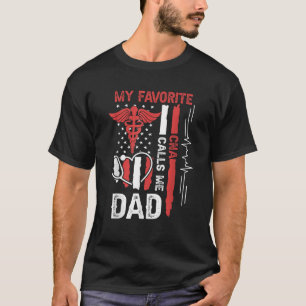 Meine Lieblings-CNA ruft mich Vater Daddy USA Flag T-Shirt
