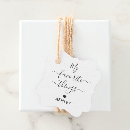 Meine Lieblings-Dinge Geschenktafel für Favoriten Geschenkanhänger (Beispiel)