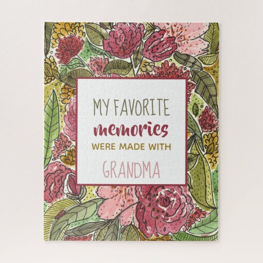 Meine Lieblings-Erinnerungen sind mit Oma-Pink-Blu Puzzle (Vertikal)