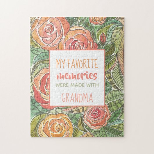 Meine Lieblings-Erinnerungen sind mit Oma Pink Ros Puzzle (Vertikal)