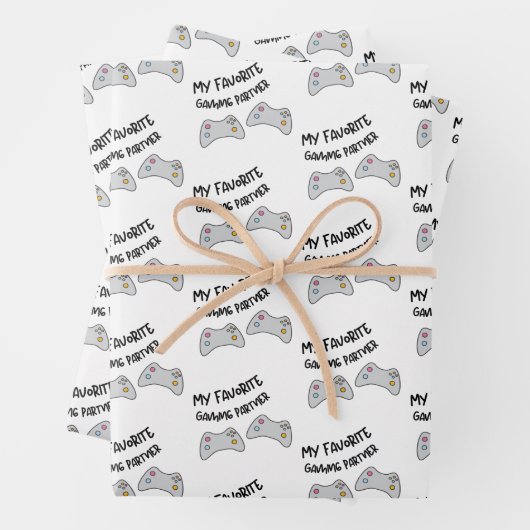 Meine Lieblings-Gaming-Partner-Wrapping-Papierblät Geschenkpapier Set (Beispiel)