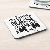 Meine Lieblings-Krankenschwester nennt mich Mama - Getränkeuntersetzer (Linke Seite)