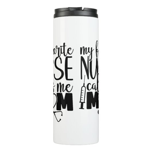 Meine Lieblings-Krankenschwester nennt mich Mama - Thermosbecher (Rückseite)