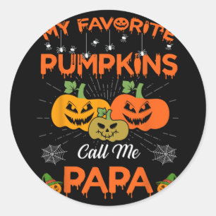 Meine Lieblings-Kürbis nennen mich Papa Halloween- Runder Aufkleber