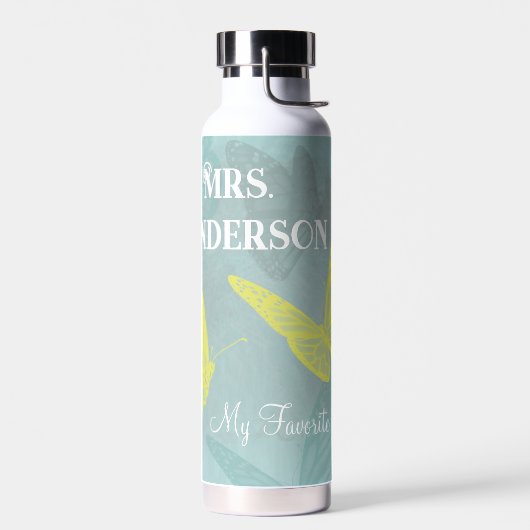 Meine Lieblings-Lehrerin Gelbe Schmetterlinge Trinkflasche (Links)