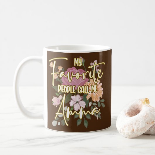 Meine Lieblings-Leute nennen mich Amma Oma  Kaffeetasse (Mit Donut)