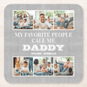 Meine Lieblings-Leute nennen mich Daddy Vatertag Rechteckiger Pappuntersetzer