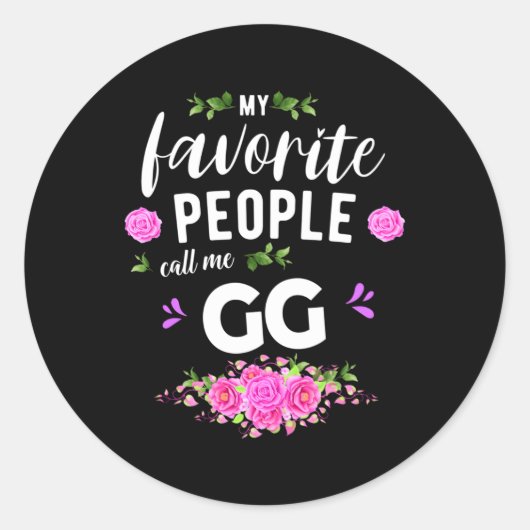Meine Lieblings-Leute nennen mich GG Oma Runder Aufkleber (Vorderseite)
