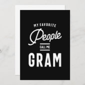 Meine Lieblings-Leute nennen mich Gram Einladung (Vorne/Hinten)
