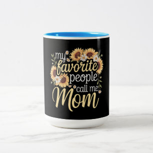 Meine Lieblings-Leute nennen mich Mama Zweifarbige Tasse