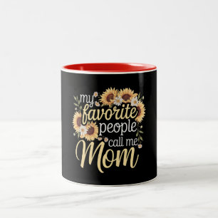 Meine Lieblings-Leute nennen mich Mama Zweifarbige Tasse