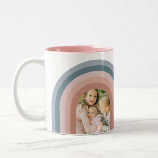 Meine Lieblings-Leute nennen mich Oma Rainbow-Foto Zweifarbige Tasse (Links)