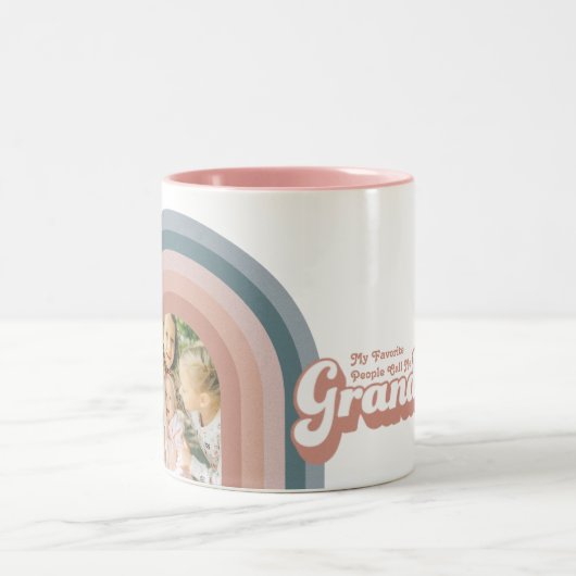 Meine Lieblings-Leute nennen mich Oma Rainbow-Foto Zweifarbige Tasse (Mittel)