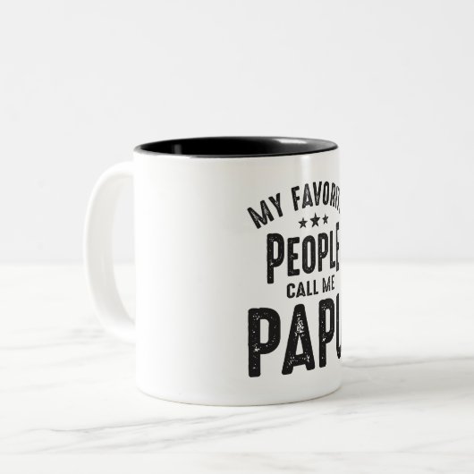 Meine Lieblings-Leute nennen mich Papu - Opa Zweifarbige Tasse (Vorderseite Links)