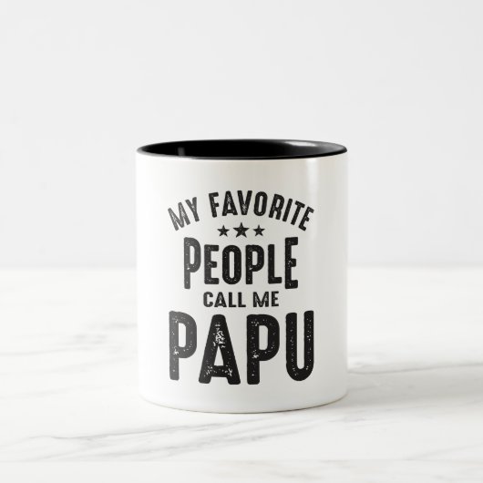 Meine Lieblings-Leute nennen mich Papu - Opa Zweifarbige Tasse (Mittel)
