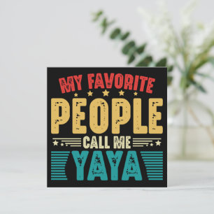 Meine Lieblings-Leute nennen mich Yaya Vintag Mütt Einladung