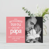 Meine Lieblings-Leute rufen Papa- Vaterfotokarte a Karte (Stehend Vorderseite)