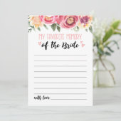 Meine Lieblings-Memory-Brautparty- oder Hen-Party- Einladung (Stehend Vorderseite)