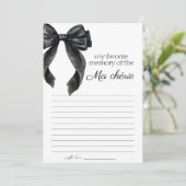 Meine Lieblings-Memory-Bug-Brautparty-Spielkarte Einladung (Stehend Vorderseite)