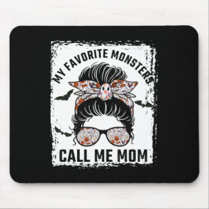 Meine Lieblings-Monster nennen mich Mama-Messy Bun Mousepad
