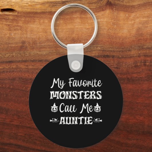 Meine Lieblings-Monster nennen mich Tante-Spaß-Kat Schlüsselanhänger (Vorderseite)