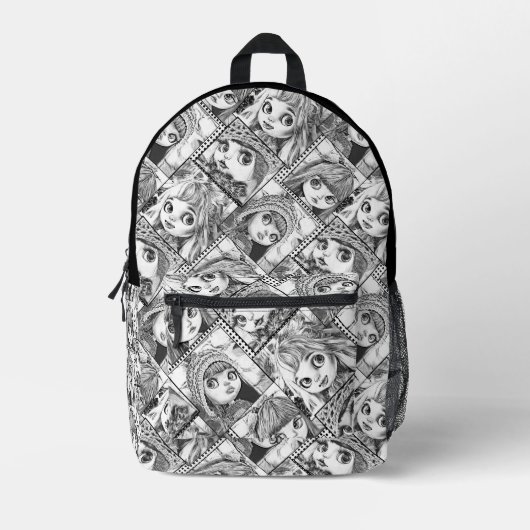Meine Lieblings-Schwarz-Weiß-Patchwork-Puppen Bedruckter Rucksack (Vorderseite)