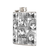 Meine Lieblings-Schwarz-Weiß-Patchwork-Puppen Flachmann (Links)