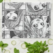 Meine Lieblings-Schwarz-Weiß-Patchwork-Puppen Geschirrtuch (Gefaltet)