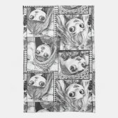 Meine Lieblings-Schwarz-Weiß-Patchwork-Puppen Geschirrtuch (Vertikal)