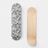 Meine Lieblings-Schwarz-Weiß-Patchwork-Puppen Skateboard (Vorderseite)