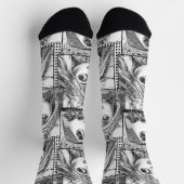Meine Lieblings-Schwarz-Weiß-Patchwork-Puppen Socken (Oben)