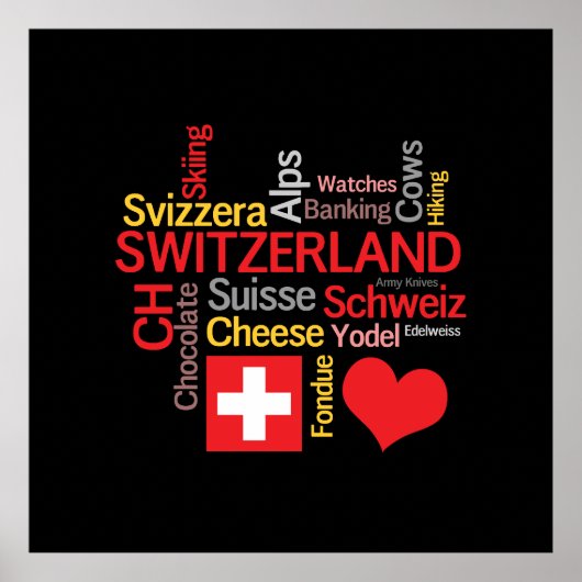 Meine Lieblings-Schweizer Dinge Funny Poster (Vorne)