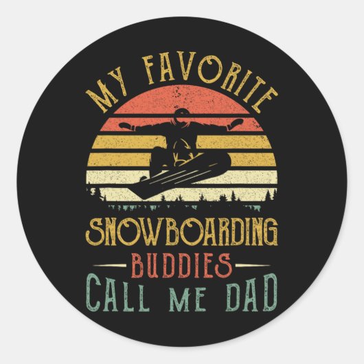 Meine Lieblings-Snowboarden nennen mich Vater Fath Runder Aufkleber (Vorderseite)