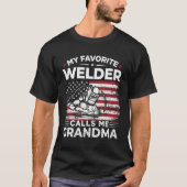 Meine Lieblings-Welder nennt mich Grandma Usa Flag T-Shirt (Vorderseite)