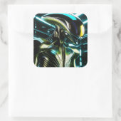 Meine Lieblingsart der Alien ist die biomechanisch Quadratischer Aufkleber (Tasche)