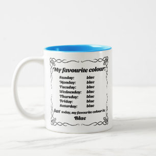 Meine Lieblingsfarbe ist blau Zweifarbige Tasse