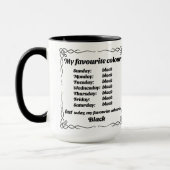 Meine Lieblingsfarbe ist die schwarze Tasse (Links)